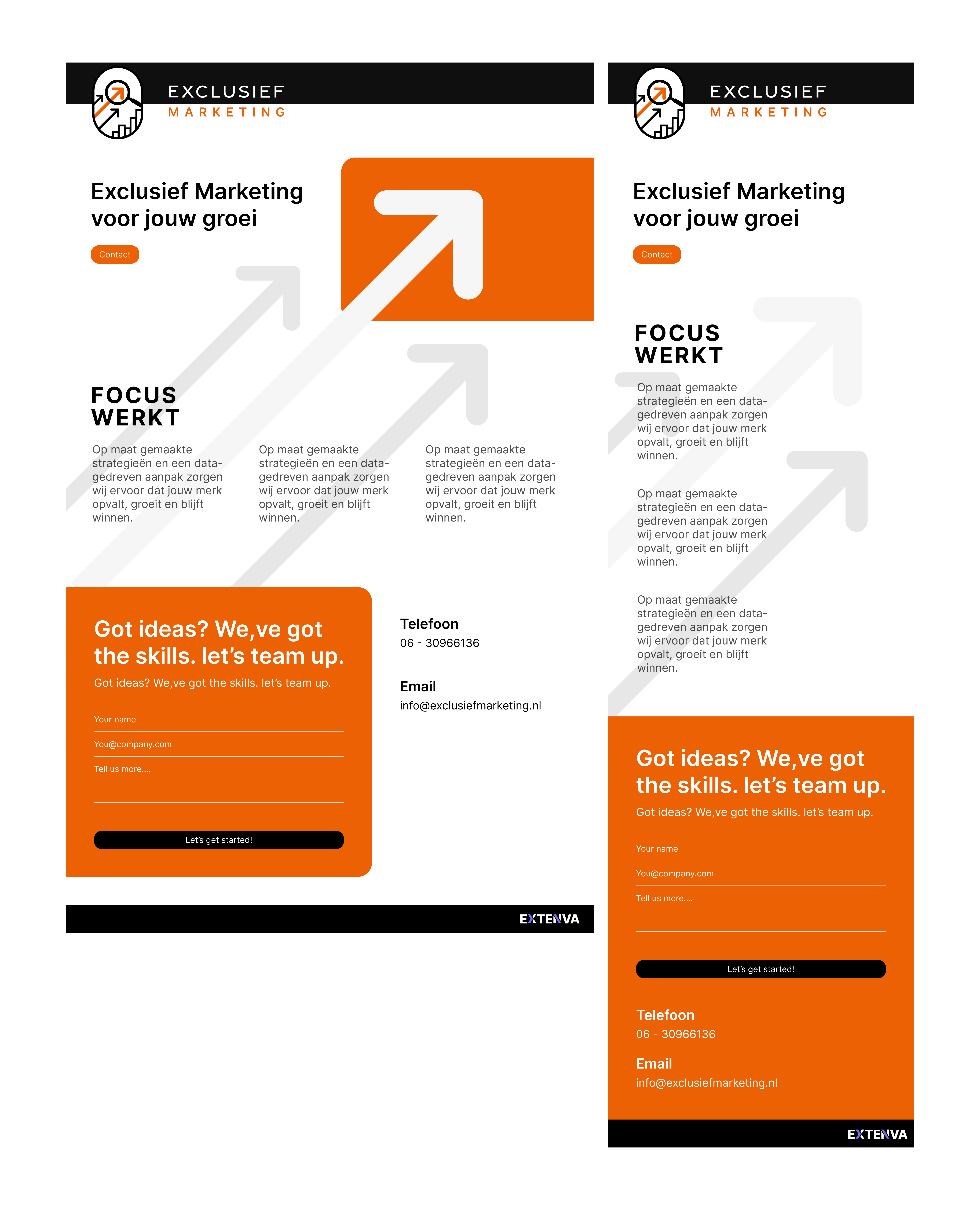 Exclusive Marketing website preview