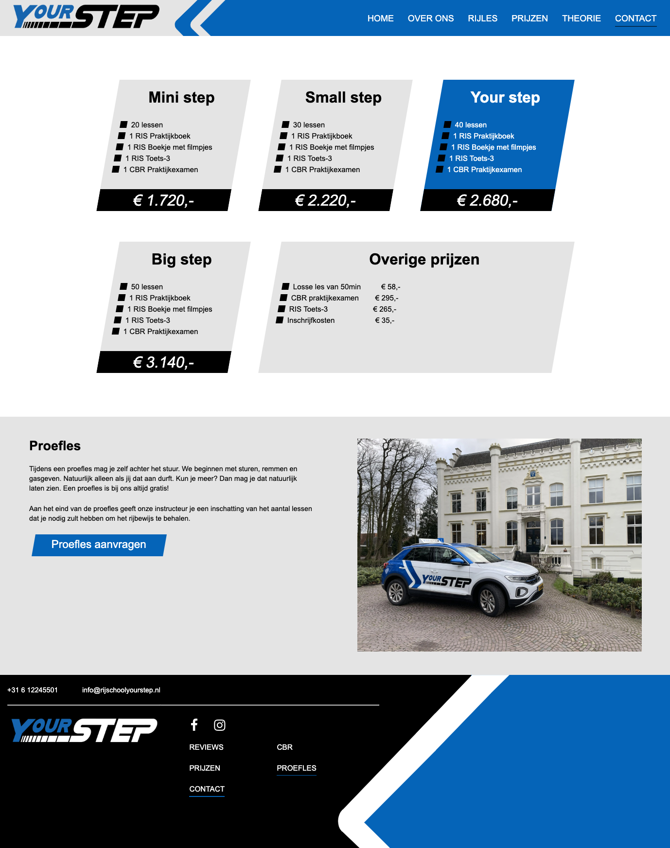 Your Step driving school website