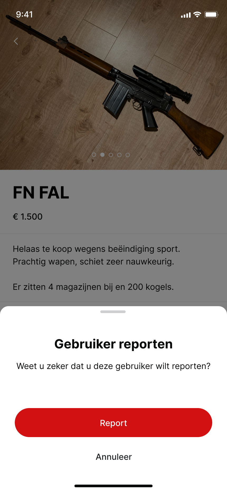 Surplusmarkt app – report advertisement