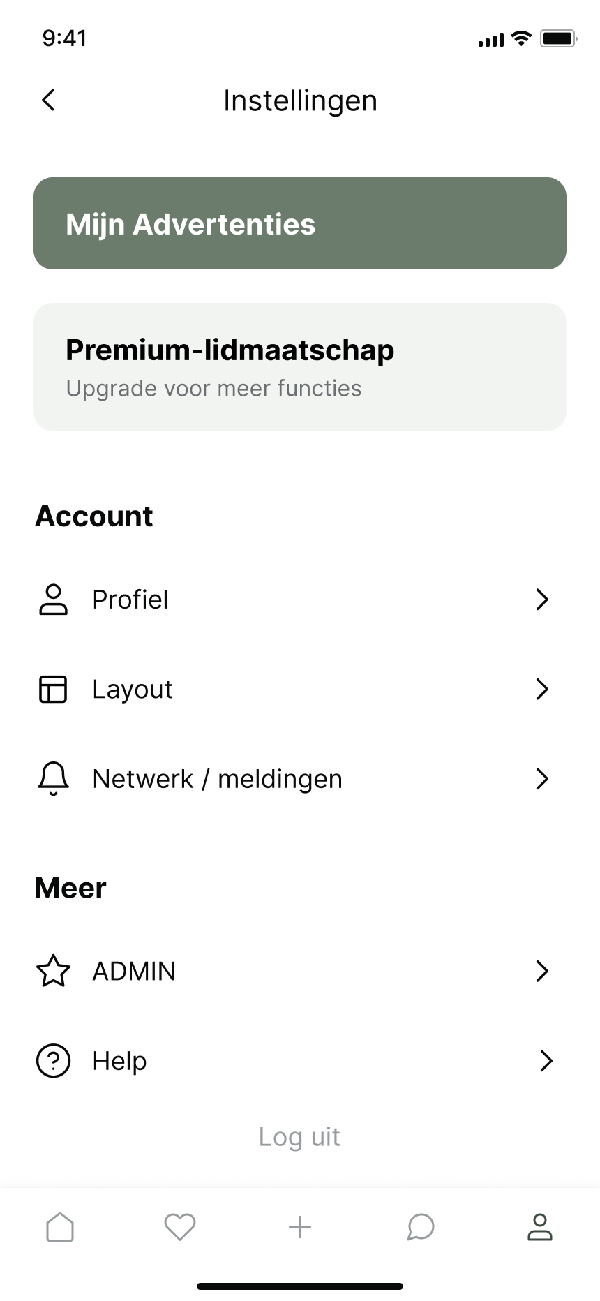 Surplusmarkt app – settings