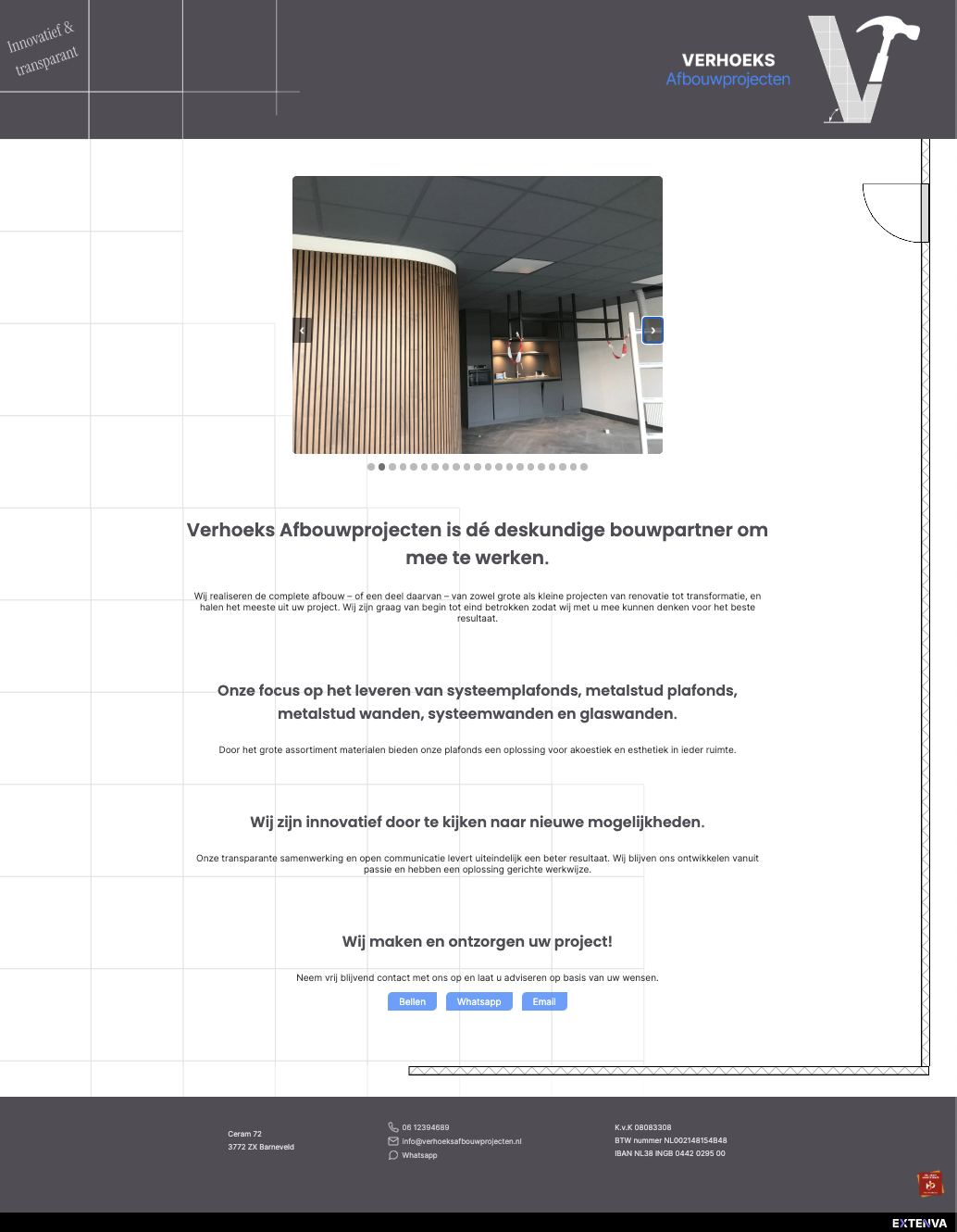 Verhoeks Construction Projects website